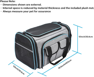 Transportín para Mascotas Aprobado por Aerolíneas OEM, Transportín de Viaje para Mascotas con Laterales Suaves, Expandible por 4 Lados, Plegable para Gatos, con Bolsillos - Product Image 3