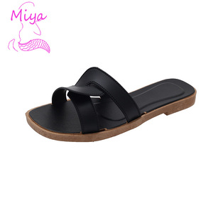 Alta calidad barato al por mayor PU cuero plano skipppers para las mujeres casual diario Zapatos Sandalias de verano zapatilla - Product Image 6