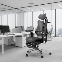 Chaise de bureau exécutive ergonomique moderne avec accoudoirs et appui-tête réglables, fonction inclinable - Cadre en acier inoxydable pour des heures de travail prolongées