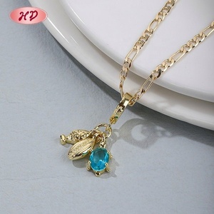 สร้อยคอจี้เปลือกหอยประดับเพทายสีน้ำเงินชุบทอง 18K จากโรงงานโดยตรง สำหรับผู้หญิง เครื่องประดับชายหาดฤดูร้อน - Product Image 6