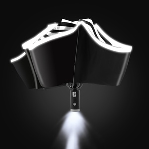 ร่มพับ 3 ตอนแบบกันลม สำหรับเดินทาง พร้อมไฟ LED อัตโนมัติ ดีไซน์พกพาสะดวก สายสะท้อนแสง ลายม้าลาย - Product Image 6