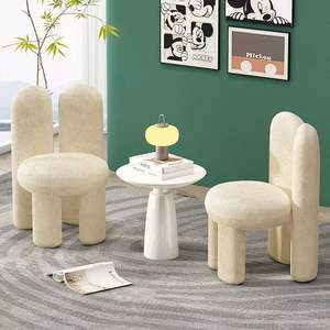 Modern Minimalist Dressing <b>Stool</b> Cream Color Bedroom <b>Makeup</b> Chair Light Luxury Designer Style - Product Image 4