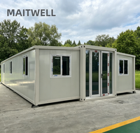 Case Mobili Pieghevoli in Acciaio e Legno a Montaggio Rapido con Design Moderno, Case Container Confortevoli Pieghevoli ed Espandibili