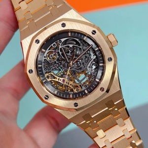 นาฬิกาแฟชั่นผู้ชายสแตนเลสสีทอง41มม. พร้อม Tourbillon กลไกอัตโนมัติและสายรัด - Product Image 1