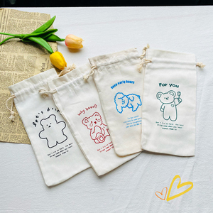 Wholesale Bulk Custom Printed Logo Cotton Canvas Drawstring <b>Bag</b> Premium Quality Reusable <b>Fabric</b> Pouch Cotton Drawstring <b>Bag</b> - Product Image 4