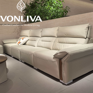 Set di Mobili Moderni per Soggiorno, Divano in Pelle di Lusso <span class=keywords><strong>e</strong></span> Set Divano a Due Posti, Set di <span class=keywords><strong>Divani</strong></span> Componibili in 4 Pezzi per Progetti Residenziali - Product Image 5