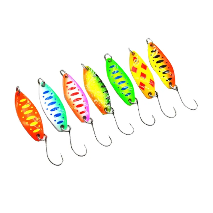 In Stock New Product 3.5g colorful trout bass salmon spoon metal fishing lure bait