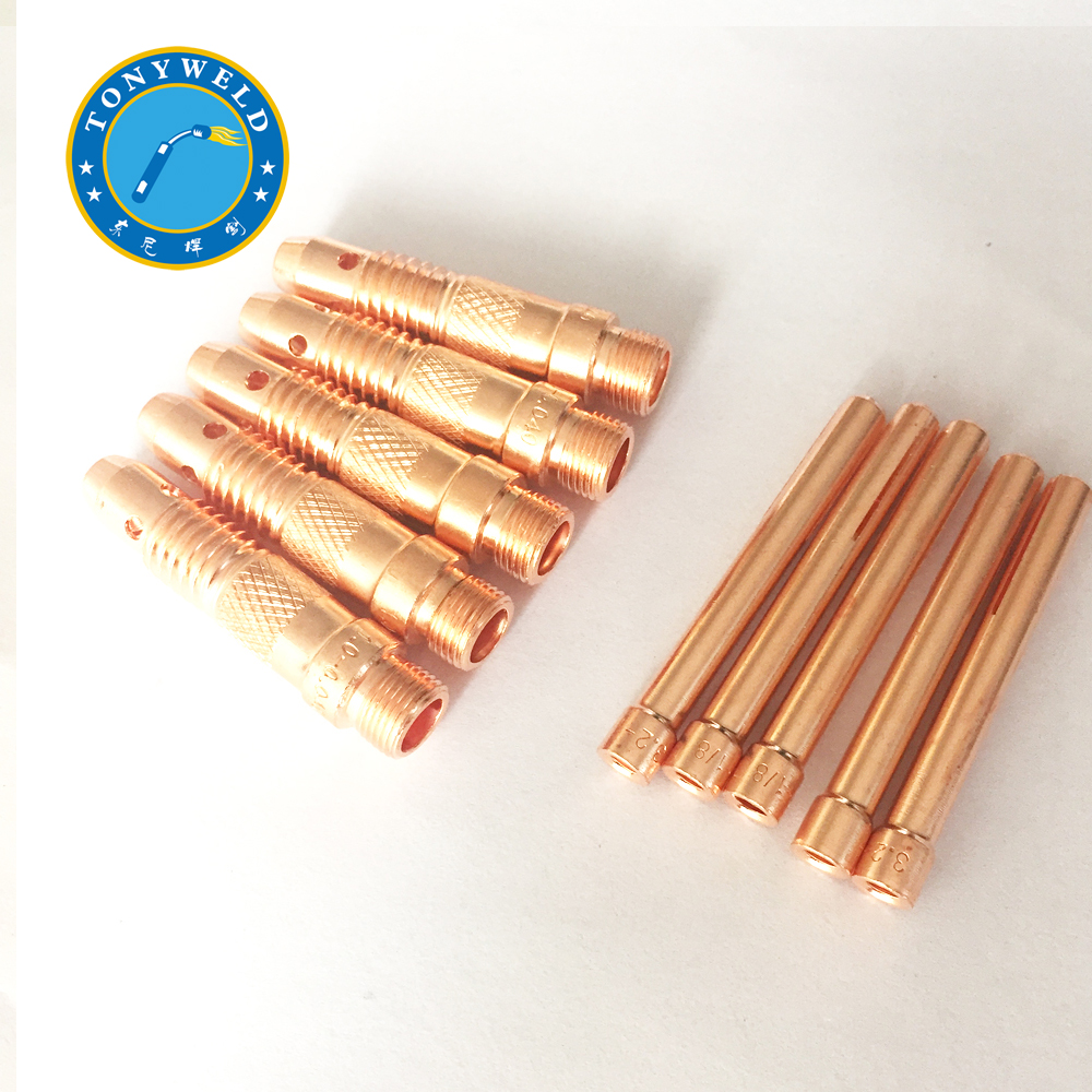 RIVERWELD Kit Consumabili TIG 15 Pezzi – Ugelli In Allumina, Pinze E Corpi Pinza Per Torce WP-17/18/26 - 5