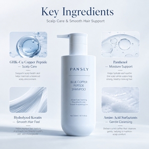 Shampoo OEM ODM con Etichetta Privata GHK-CU al Peptide di Rame Blu, Delicato per <span class=keywords><strong>la</strong></span> Pulizia <span class=keywords><strong>del</strong></span> Cuoio Capelluto, Cura dei Capelli Secchi e Crespi - Product Image 2