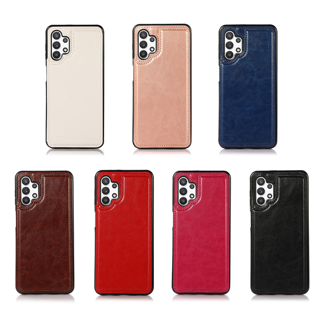 Wallet Solid Double Button Card Stand Flip Leather Phone Case for Samsung Galaxy A22 5G A32 A42 A12 A52 A72 A51 4G A71