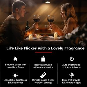 LED Acrylic Glass Swinging Pillar Home Decoration Candle with Flickering 3D Flame <b>Battery</b> <b>Operated</b> for Weddings and Christmas - Product Image 2
