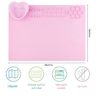 Tapis en silicone écologique et mignon pour la coulée de résine, tapis antidérapant pour la peinture et l'artisanat avec gobelet de nettoyage