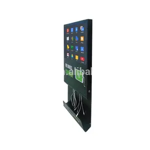 desktop charging station LCD player digital advertising and mobile phone charging station for restaurant