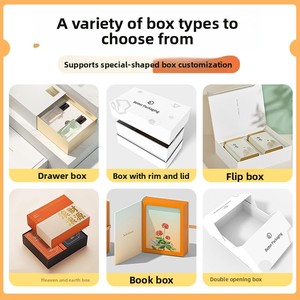 Portable Eco-Friendly Gift Box with <b>Sponge</b> Lining Custom Packaging Drawer Heaven Earth Cover Batch Customization - Product Image 2