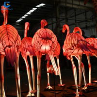 CCFL36 Hochwertige Tierseidenlaterne Flamingo für Park- und Laternenfest-Dekoration