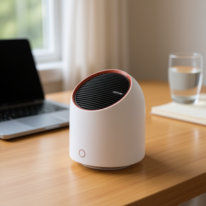 Mini purificador de aire USB portátil, modelo de escritorio blanco D0100HACR7V para el hogar, alergias, humo, polvo, alivio de la caspa de las mascotas - Product Image 2