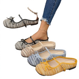 Chaussures Mary Jane plates respirantes et tendance pour femmes, avec nœud ajouré et surface en filet, à enfiler, semelle extérieure en caoutchouc - Product Image 2