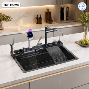 Set Lavello da <span class=keywords><strong>Cucina</strong></span> Multifunzionale Smart Waterfall in Acciaio Inox 304, Lavelli da <span class=keywords><strong>Cucina</strong></span> Moderni in Acciaio Inossidabile - Product Image 2