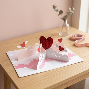 Carte pop-up 3D en forme de cœur pour la Saint-Valentin, artisanat en papier fait main, cadeau, best-seller au Vietnam, pour les cadeaux de Thanksgiving des amoureux, Viet-craft - Product Image 4