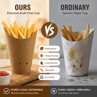 Boîte à frites personnalisée, imprimée, biodégradable, écologique, imperméable, pour aliments, emballage de restauration rapide, avec revêtement PE