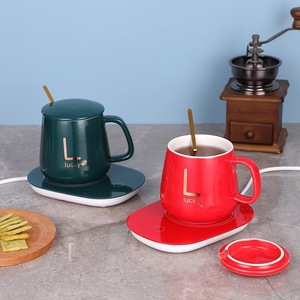 Lot de 55 tasses en céramique de porcelaine avec cuillère, chauffe-tasse à température constante, compatibles lave-vaisselle et micro-ondes, pour café/thé, souvenir - Product Image 4