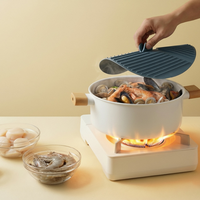 Tapis en silicone alimentaire 2-en-1 très vendu, écologique et résistant au four, pour couvercles de casseroles et ensemble de 3 ustensiles de cuisson