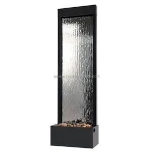 PONDO Cermin Air Terjun Air Mancur dengan Batu dan Cahaya untuk Dalam/Luar Ruangan, 20 "P X 9" L X 59 "T, Cermin Perak