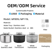 Distributeur d'eau sans fil OEM 4L pour chien en acier inoxydable pour grand chien WiFi Tuya Smart Cat Distributeur d'eau potable avec application