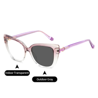 Nouvelles Lunettes de Vue Femme Tendance Monture Acétate Œil de Chat Multicolore Transparente Photochromique Lunette Photogray