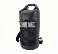 Bolsa seca Reciclada a prueba de agua IPX6, lona de PVC 500D, impermeable, al aire libre para acampada, color negro