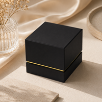 Boîte cadeau de luxe noire personnalisée, emballage rectangulaire en carton recyclé avec laminage mat, pour bougie, parfum, portefeuille, Noël