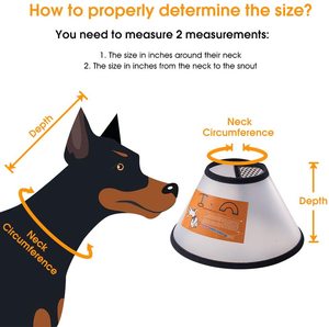 Kingtale Adjustable Anti Bite Pet Recovery Cone Collar Elizabethan Collar for Pet Dogs Cats - Product Image 3