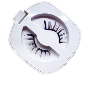 Faux <span class=keywords><strong>cils</strong></span> magnétiques en fibres synthétiques semi-faits à la main, légers, réutilisables, effet naturel, sans colle, doux, pour usage privé - Product Image 1