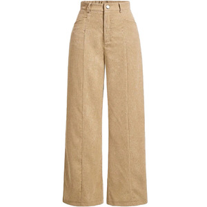 Vintage Corduroy Wide Leg Pants for Women, Fall Winter High Waist Straight <strong>Trousers</strong>, Casual Retro <strong>Ladies</strong> Striped <strong>Velvet</strong> Pants - Product Image 3
