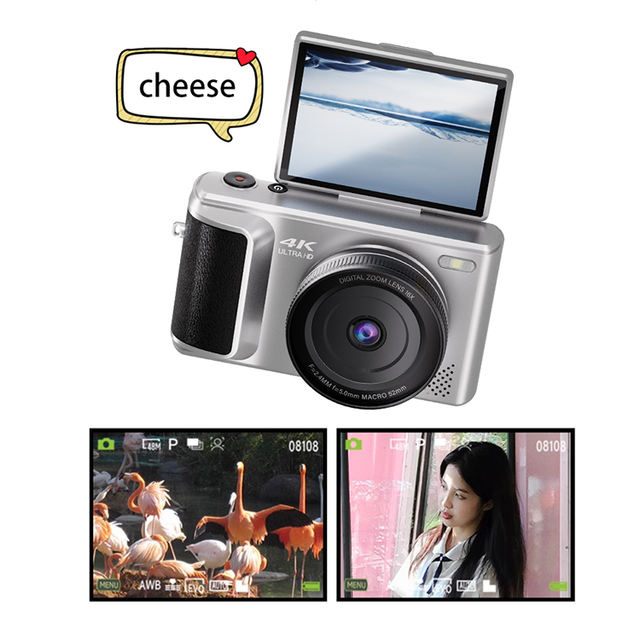 Wholesale Mirrorless 48MP 16X Digital Camera with SD Card Flip Screen Autofocus 4K Camcorder