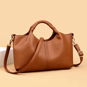 Nuevos Bolsos Tote de <span class=keywords><strong>Piel</strong></span> Sintética para Mujer, Bolsos de Hombro de Lujo de Alta Calidad, Bolsos Cruzados de Gran Capacidad con Cadenas Cruzadas - Product Image 3