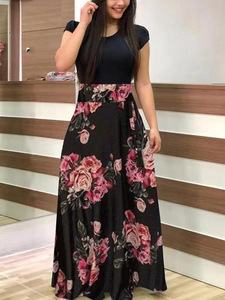 Vestidos Largos Maxi de Manga Larga con Estampado Floral y Rayas Bohemias para Mujer, Ropa Casual para Mujer Negra, Marca Jf Apparel - Product Image 3