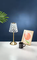 Lampe de table LED en cristal rechargeable moderne avec télécommande pour chambre, restaurant ou bar, décoration de chevet