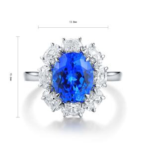 Joyería personalizada mujeres diamante anillo de bodas corte ovalado plata 925 Anillos de Compromiso de plata - Product Image 2