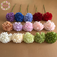 Bunga Hydrangea Buatan Berkualitas Tinggi Ukuran Besar Warna Champagne 21cm Diameter Krim Putih Dekorasi Pernikahan