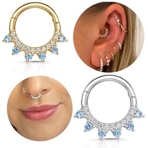 Gaby fashion s925 sterling silver september piercing INS style sweet cartilagine orecchino shiny noble nose piercing - Product Image 1