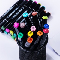 Nouveau design d'usine – Marqueur artistique permanent à double pointe, encre à base d'alcool, 48, 80 ou 120 couleurs, non toxique, avec pointes pinceau/PE