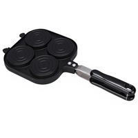 Plaque de cuisson pour sandwichs et toasts, moulée par pressage à chaud, pour camping en extérieur, compatible feu direct, avec clip de fixation pour bord de pot