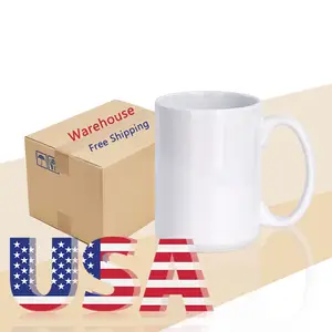 wholesale white sublimation blank mug 11oz 15oz heat press printer machine coffee mug ceramic cup for printing