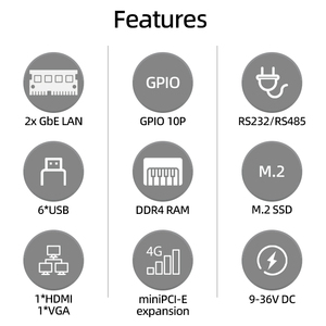 适用于Win10/11/ Linux工业电脑的新型工业迷你电脑，配有英特尔酷睿I3 5005U双核双局域网和GPIO - Product Image 5