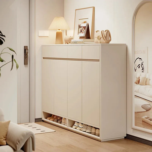 Meuble à chaussures en bois élégant et personnalisé, design scandinave moderne, profil ultra-fin modulaire pour les acheteurs de meubles d'entrée - Product Image 3