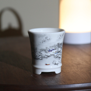 Pot à bonsaï en céramique peint à la main, style chinois miniature, pot rond, petit pot à fleurs, jardinières en argile Yixing - Product Image 2