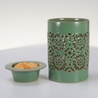 Brûleur d'encens électrique en céramique sculptée, Lampe chauffe-cire électrique, Chauffe-bougie, Lampe à parfum, Brûleur de cire, Cire fondante aromatique ETL