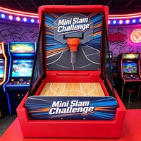 Mini Slam Challenge Basketball Carnaval Mini Desktop Hoop Tub Game Intérieur Bois Événement Location Parcs D'attractions Machine D'attractions