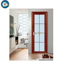 Portes de chambre et de toilettes en alliage d'aluminium de style européen avec isolation thermique pour hôtels et villas
